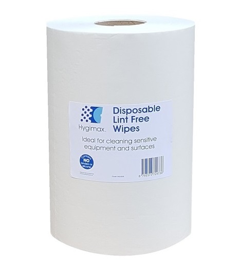 HYGIMAX Lint Free Wiping Roll 400 Sheets 30x38cm White